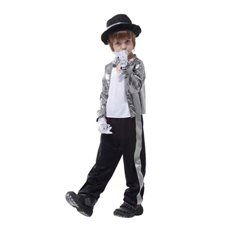 Michael Jackson Stage Costume for Kids 80s 90s Disco Stage Outfit