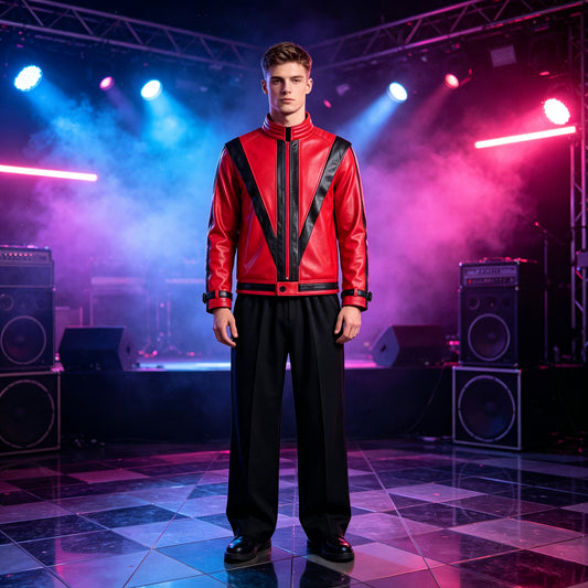 MJ Thriller 80S Red Jacket Costume for Male