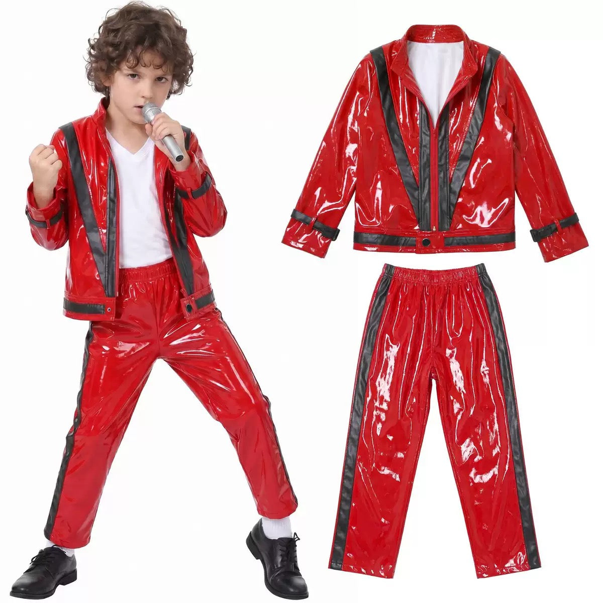 MJ Thriller 80S Red Jacket Costume for Kids